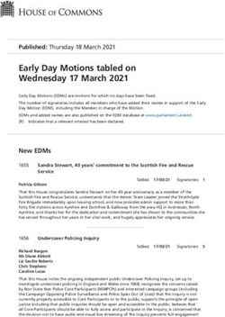 Early Day Motions tabled on Wednesday 17 March 2021 - Commons business papers