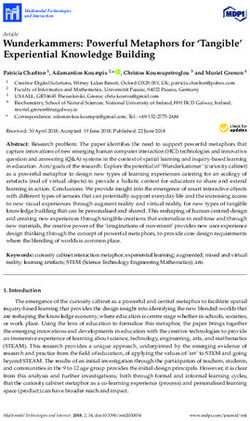 Wunderkammers: Powerful Metaphors for 'Tangible' Experiential Knowledge Building - MDPI