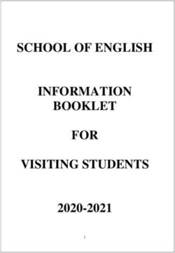 SCHOOL OF ENGLISH INFORMATION BOOKLET FOR VISITING STUDENTS 2020-2021 - UCC