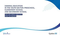 GENERAL EDUCATION IN THE YOUTH SECTOR: PRESCHOOL, ELEMENTARY SCHOOL AND SECONDARY SCHOOL - 2019-2020 ANNUAL DIRECTIVES FROM THE MINISTER ...