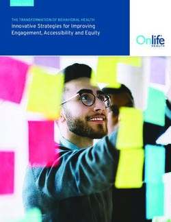 Innovative Strategies for Improving Engagement, Accessibility and Equity - THE TRANSFORMATION OF BEHAVIORAL HEALTH