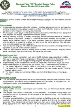 Meadows Place PONY Baseball Ground Rules Bronco Division (11-12-year-olds)