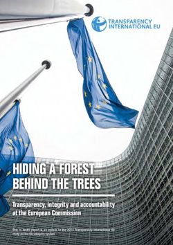 HIDING A FOREST BEHIND THE TREES - Transparency, integrity and accountability at the European Commission