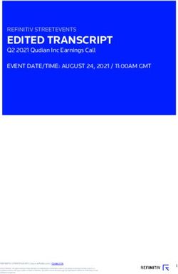 EDITED TRANSCRIPT REFINITIV STREETEVENTS