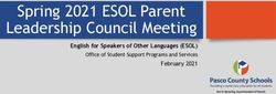 Spring 2021 ESOL Parent Leadership Council Meeting - English for Speakers of Other Languages (ESOL)