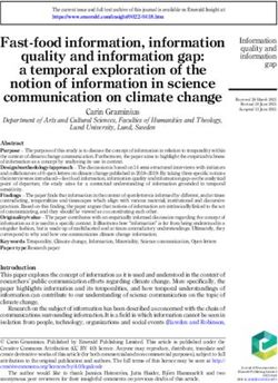 Fast-food information, information quality and information gap: a temporal exploration of the notion of information in science communication on ...