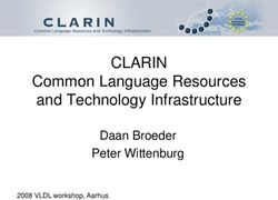 CLARIN Common Language Resources and Technology Infrastructure - Daan Broeder Peter Wittenburg