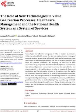 The Role of New Technologies in Value Co-Creation Processes: Healthcare Management and the National Health System as a System of Services