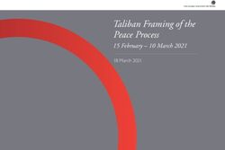Taliban Framing of the Peace Process - 15 February - 10 March 2021 18 March 2021 - USAID