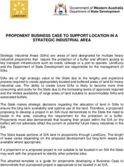 PROPONENT BUSINESS CASE TO SUPPORT LOCATION IN A STRATEGIC INDUSTRIAL AREA