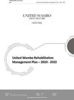 United Wambo Rehabilitation Management Plan 2020 2022