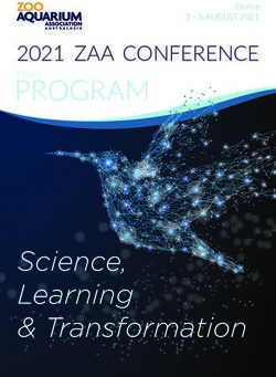 PROGRAM 2021 ZAA CONFERENCE - ONLINE 2 - 5 AUGUST 2021 FINAL - ZOO AND AQUARIUM ASSOCIATION