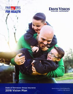 2018 Vision Plan State of Tennessee Group Insurance - davisvision.com/stateoftn 1 (800) 208-6404 - TN.gov