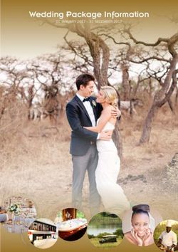 Wedding Package Information - 01 JANUARY 2017 - 31 DECEMBER 2017 - sable hospitality