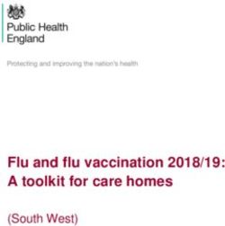 Flu and flu vaccination 2018/19: A toolkit for care homes - (South West) - NHS England