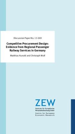Competitive Procurement Design: Evidence from Regional Passenger Railway Services in Germany - Matthias Hunold and Christoph Wolf Dis cus si on ...
