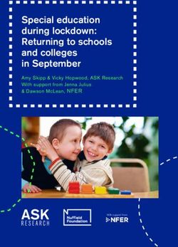 Special education during lockdown: Returning to schools and colleges in September - Amy Skipp & Vicky Hopwood, ASK Research With support from ...
