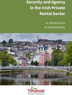 SECURITY AND AGENCY IN THE IRISH PRIVATE RENTAL SECTOR - DR. MICHAEL BYRNE DR. RACHEL MCARDLE - THRESHOLD