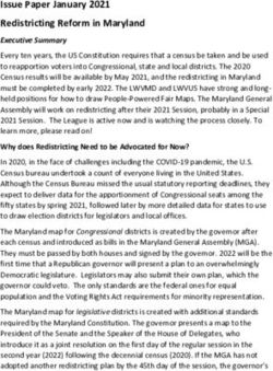 Issue Paper January 2021 Redistricting Reform in Maryland