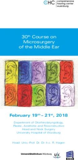 30th Course on Microsurgery of the Middle Ear - February 19th - 21st, 2018 - Universitätsklinikum ...