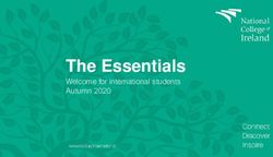 The Essentials Welcome for international students Autumn 2020 - National College of Ireland