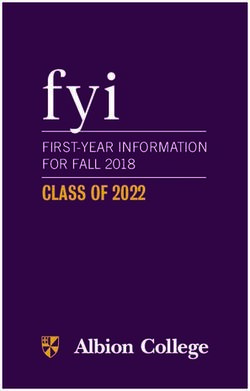 Fyi CLASS OF 2022 FIRST-YEAR INFORMATION FOR FALL 2018 - Albion College