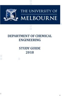 DEPARTMENT OF CHEMICAL ENGINEERING - STUDY GUIDE 2018