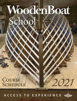 SCHOOL - COURSE SCHEDULE - THE WOODENBOAT SCHOOL