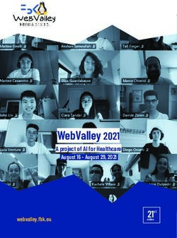 WebValley 2021 A project of AI for Healthcare August 16 - August 29, 2021 21st - FBK Junior