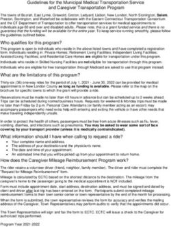 Guidelines for the Municipal Medical Transportation Service and Caregiver Transportation Program