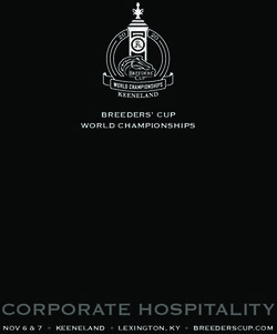 CORPORATE HOSPITALITY - BREEDERS' CUP WORLD CHAMPIONSHIPS - NOV 6 & 7 KEENELAND LEXINGTON, KY BREEDERSCUP.COM - Breeders' Cup