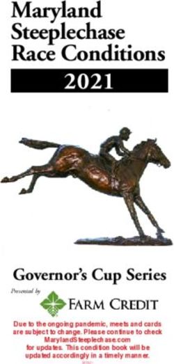 Maryland Steeplechase Race Conditions - Central Entry ...