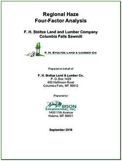 Regional Haze Four-Factor Analysis - F. H. Stoltze Land and Lumber Company Columbia Falls Sawmill - Montana DEQ