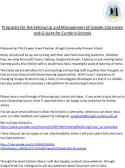 Proposals for the Setting Up and Management of Google Classroom and G-Suite for Cumbria Schools