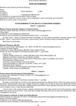 DATA ON NOMINEES - Southwestern Pennsylvania Synod