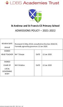 ADMISSIONS POLICY 2021-2022 - St Andrew and St Francis CE Primary School