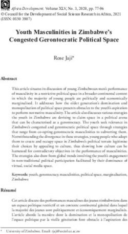 Youth Masculinities in Zimbabwe's Congested Gerontocratic Political Space - Codesria