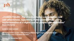 HABEN TEILEN - Re-inforcing motion competences and self-effectivness, supporting digital participation: implementation of a digital tool for ...