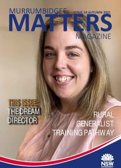 MURRUMBIDGEE MATTERSMAGAZINE - RURAL GENERALIST TRAINING PATHWAY THE DREAM DIRECTOR - Notre Dame