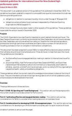 Updated guidelines for international travel for New Zealand high-performance sports Dated 24 March 2021