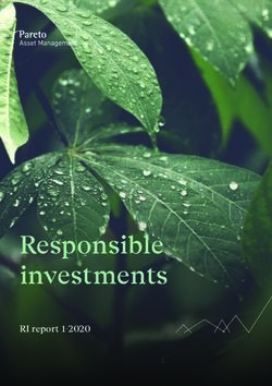 Responsible investments - RI report 1-2020 - Pareto Asset Management