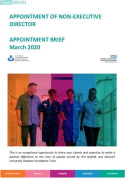 APPOINTMENT OF NON-EXECUTIVE DIRECTOR APPOINTMENT BRIEF - NHS Improvement