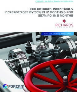 How RICHARDS INDUSTRIALS increased OEE BY 50% IN 12 MonThs & and - 257% ROI IN 5 MONTHS SUCCESS STORY | APRIL 2020 - forcam