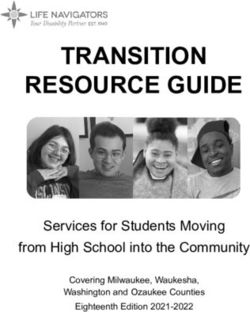 TRANSITION RESOURCE GUIDE - Services for Students Moving from High School into the Community - Life Navigators