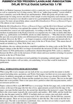 Abbreviated Modern Language Association MLA Style Guide updated