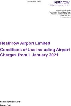 Heathrow Airport Limited Conditions of Use including Airport Charges from 1 January 2021