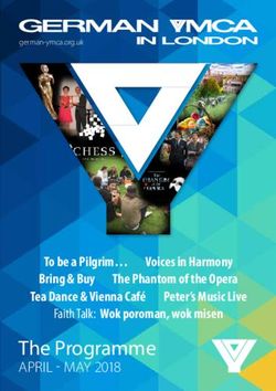 THE PROGRAMME APRIL - MAY 2018 - TOBEAPILGRIM VOICESINHARMONY BRING&BUY THEPHANTOMOFTHEOPERA - GERMAN YMCA IN LONDON