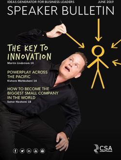 SPEAKER BULLETIN THE KEY TO INNOVATION - POWERPLAY ACROSS THE PACIFIC - Redneragentur