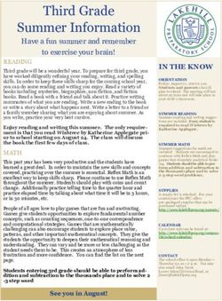 Third Grade Summer Information - Have a fun summer and remember - Lakehill Prep