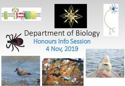Department of Biology - Honours Info Session 4 Nov, 2019